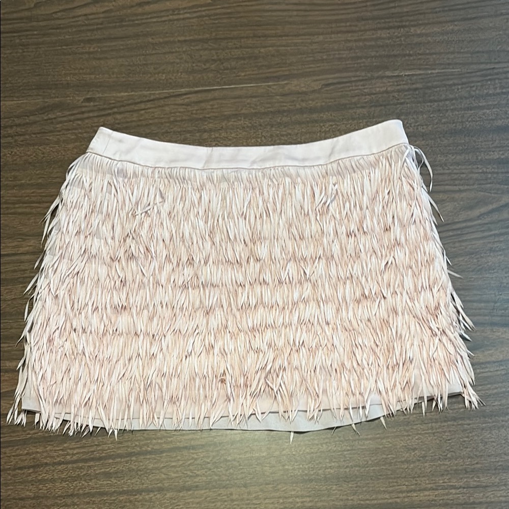 NEW Express Y2K Pink Fringe Mini Skirt Size 8 Western Cowgirl NWT